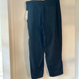 NEW WITH TAGS NWT Black Athleta Retreat Linen Ankle Pants size L